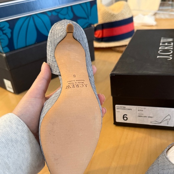 J. Crew Valentina Heels in Mercury Grey size 6 - Picture 3 of 13